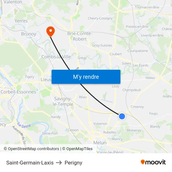 Saint-Germain-Laxis to Perigny map