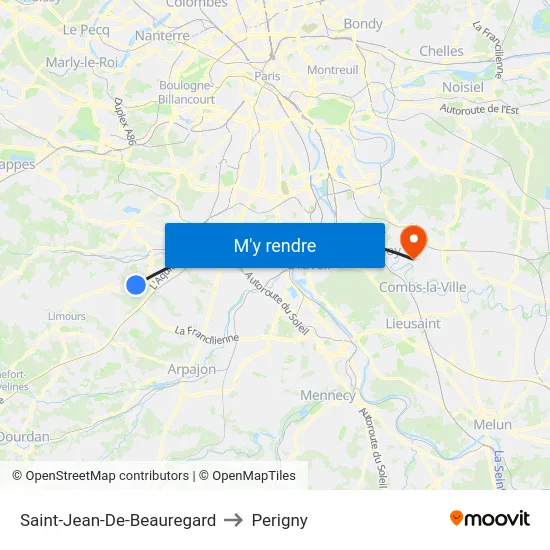 Saint-Jean-De-Beauregard to Perigny map