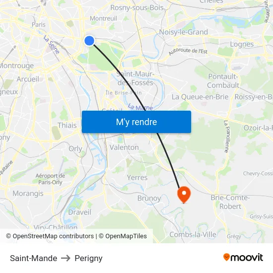 Saint-Mande to Perigny map