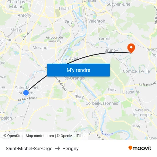 Saint-Michel-Sur-Orge to Perigny map