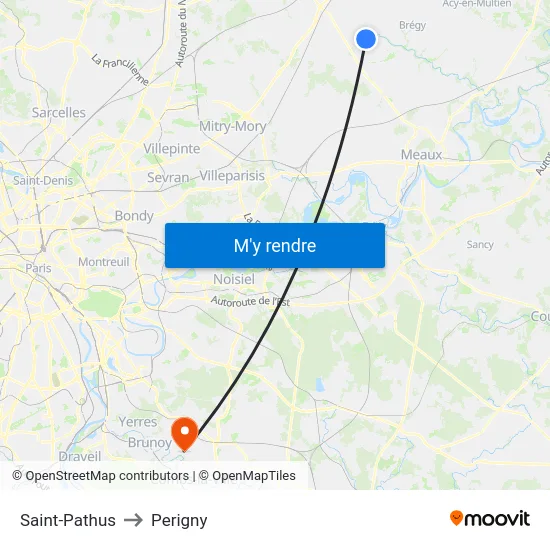 Saint-Pathus to Perigny map