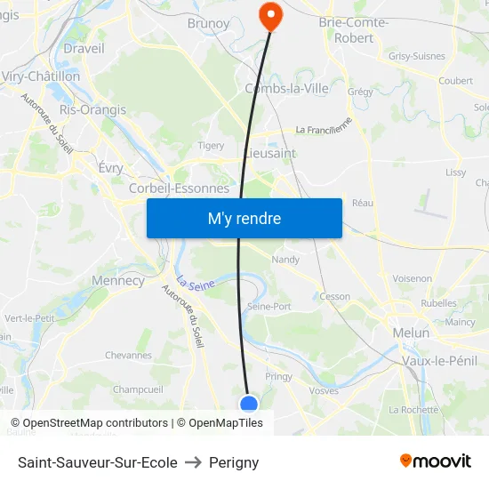 Saint-Sauveur-Sur-Ecole to Perigny map