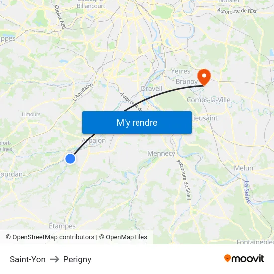 Saint-Yon to Perigny map