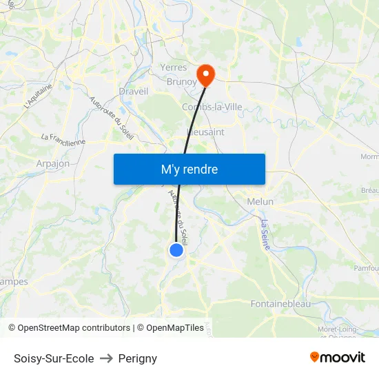 Soisy-Sur-Ecole to Perigny map