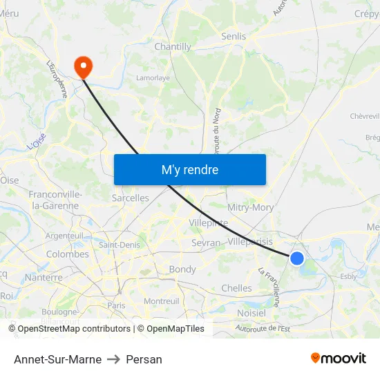Annet-Sur-Marne to Persan map
