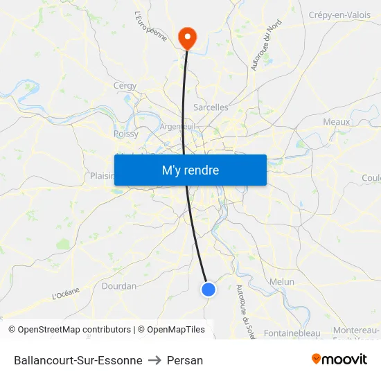 Ballancourt-Sur-Essonne to Persan map