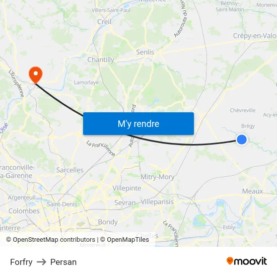Forfry to Persan map