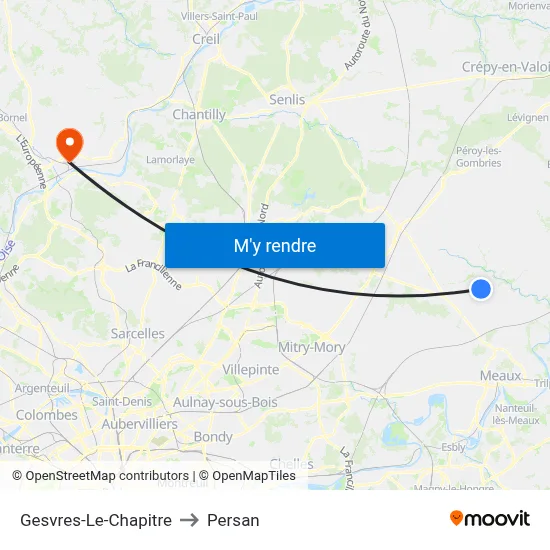 Gesvres-Le-Chapitre to Persan map