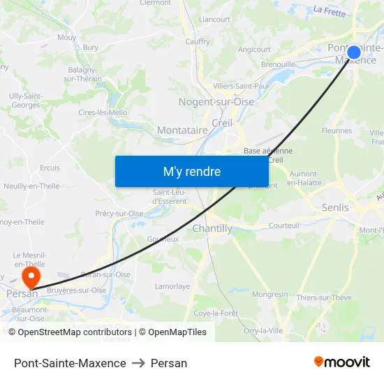 Pont-Sainte-Maxence to Persan map