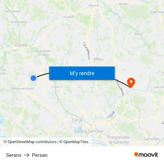 Serans to Persan map