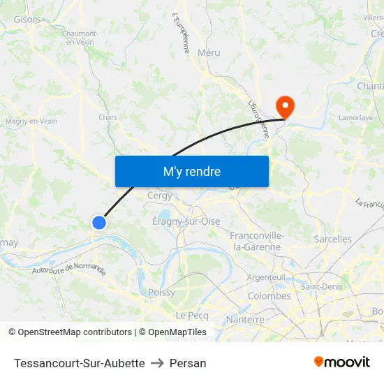Tessancourt-Sur-Aubette to Persan map
