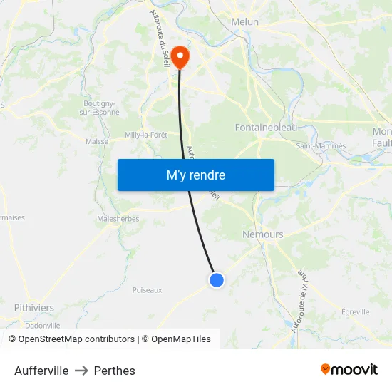 Aufferville to Perthes map