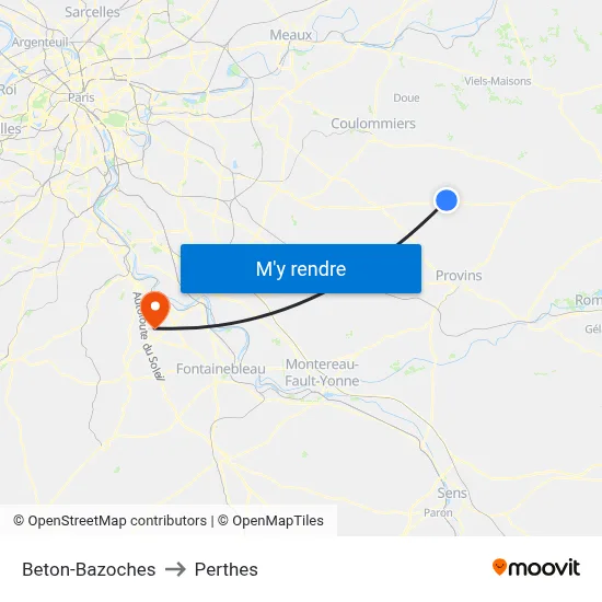 Beton-Bazoches to Perthes map