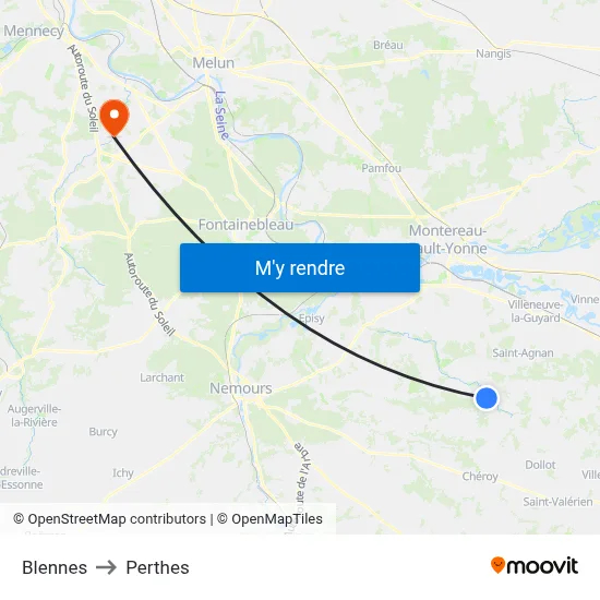 Blennes to Perthes map