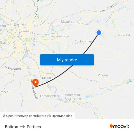 Boitron to Perthes map