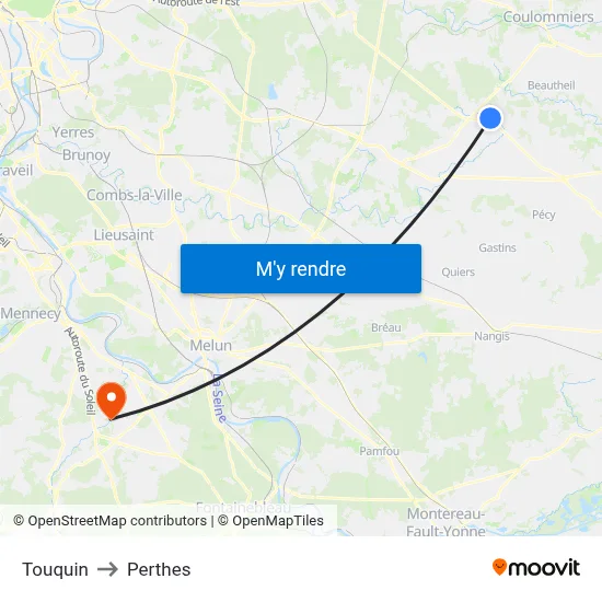Touquin to Perthes map