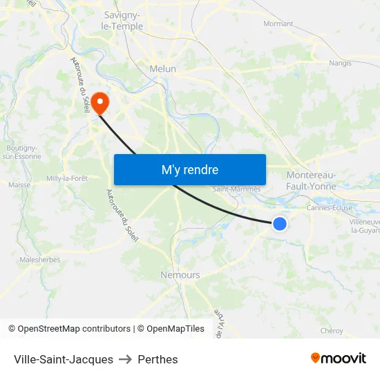 Ville-Saint-Jacques to Perthes map