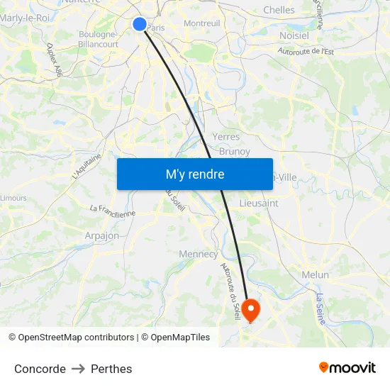 Concorde to Perthes map