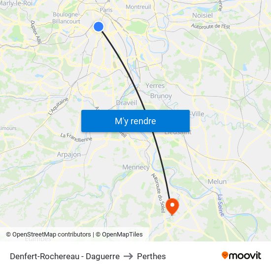 Denfert-Rochereau - Daguerre to Perthes map