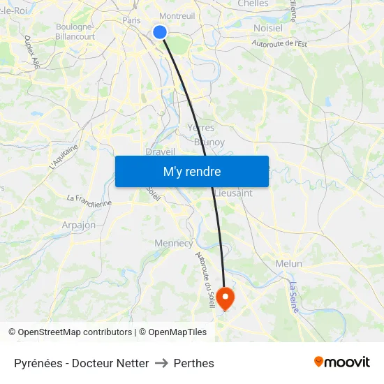 Pyrénées - Docteur Netter to Perthes map