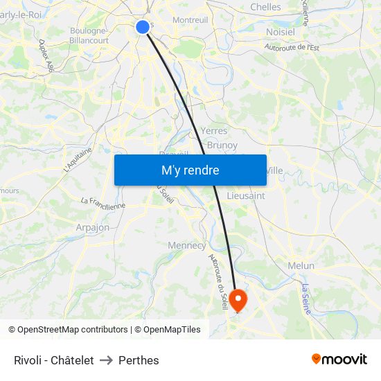 Rivoli - Châtelet to Perthes map