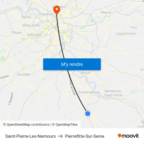 Saint-Pierre-Les-Nemours to Pierrefitte-Sur-Seine map