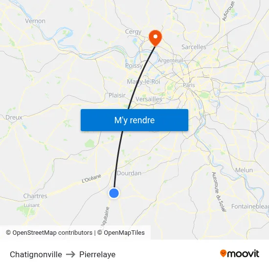 Chatignonville to Pierrelaye map
