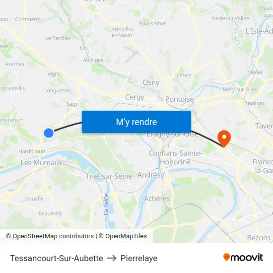 Tessancourt-Sur-Aubette to Pierrelaye map