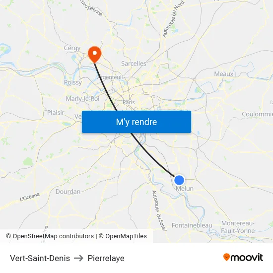 Vert-Saint-Denis to Pierrelaye map
