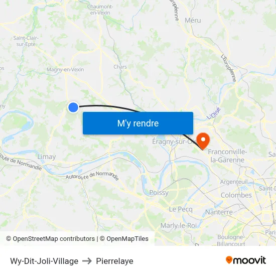 Wy-Dit-Joli-Village to Pierrelaye map