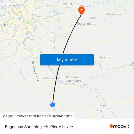 Bagneaux-Sur-Loing to Pierre-Levee map
