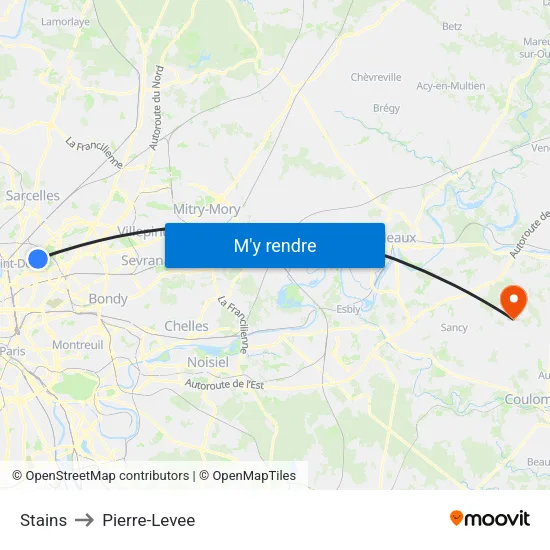 Stains to Pierre-Levee map