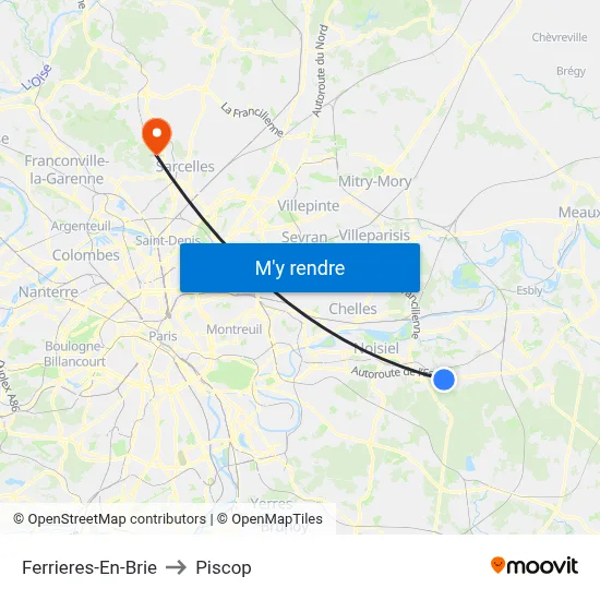 Ferrieres-En-Brie to Piscop map
