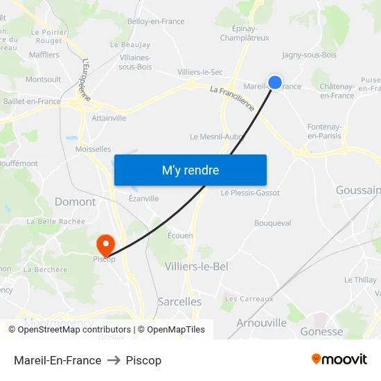 Mareil-En-France to Piscop map