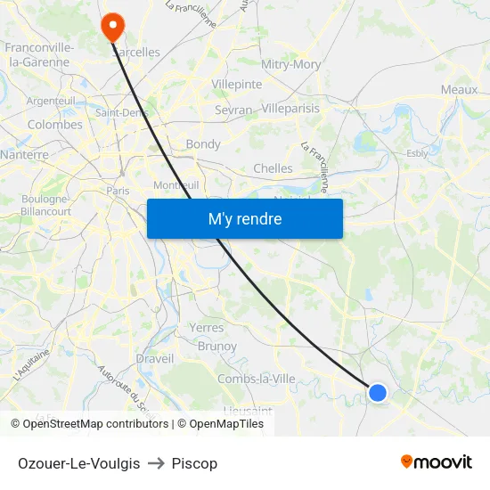 Ozouer-Le-Voulgis to Piscop map