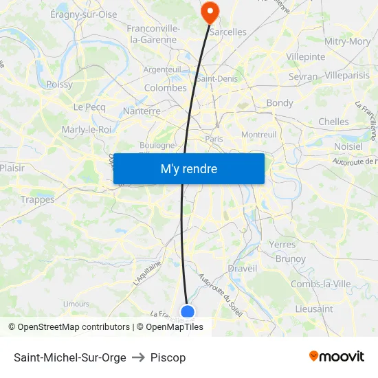 Saint-Michel-Sur-Orge to Piscop map
