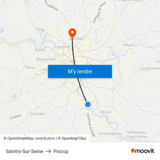 Saintry-Sur-Seine to Piscop map