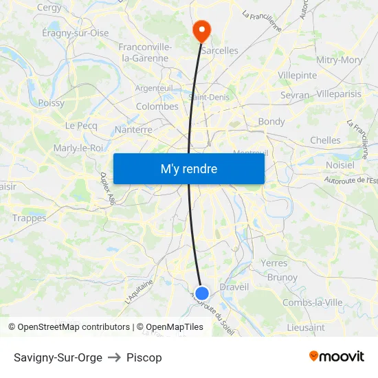 Savigny-Sur-Orge to Piscop map