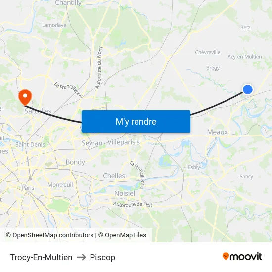 Trocy-En-Multien to Piscop map