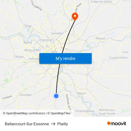 Ballancourt-Sur-Essonne to Plailly map