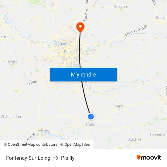 Fontenay-Sur-Loing to Plailly map