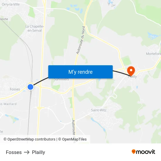 Fosses to Plailly map