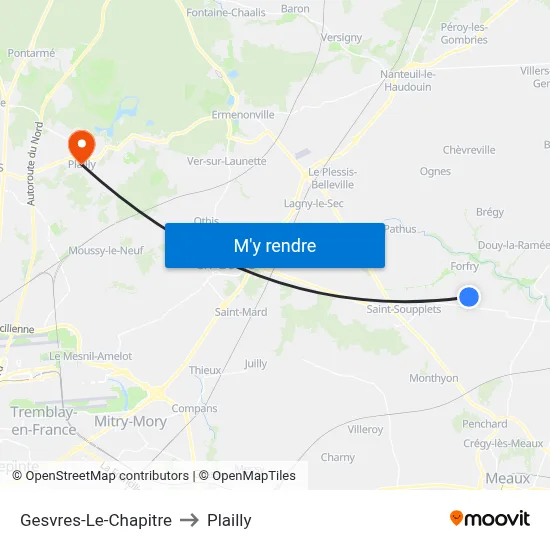 Gesvres-Le-Chapitre to Plailly map
