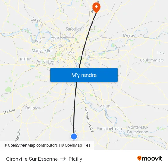 Gironville-Sur-Essonne to Plailly map