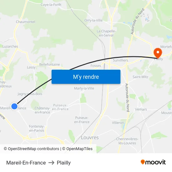 Mareil-En-France to Plailly map