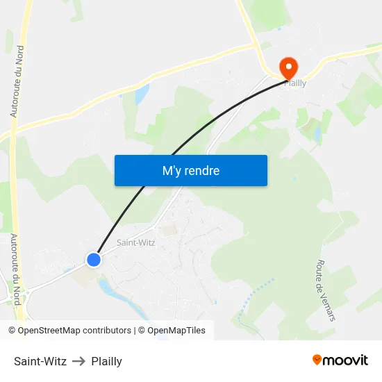 Saint-Witz to Plailly map