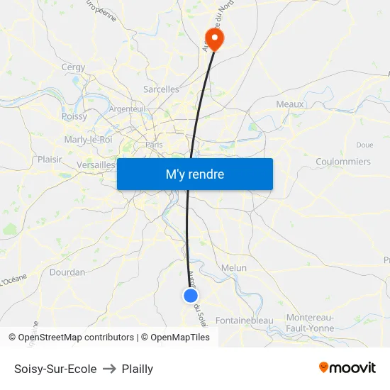 Soisy-Sur-Ecole to Plailly map