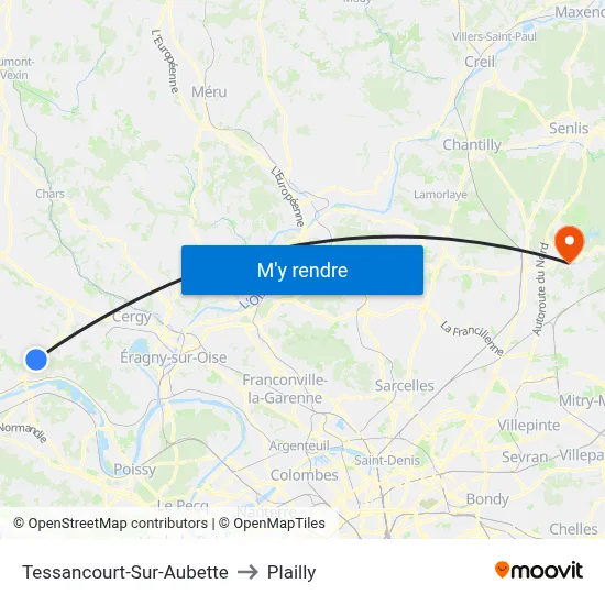 Tessancourt-Sur-Aubette to Plailly map