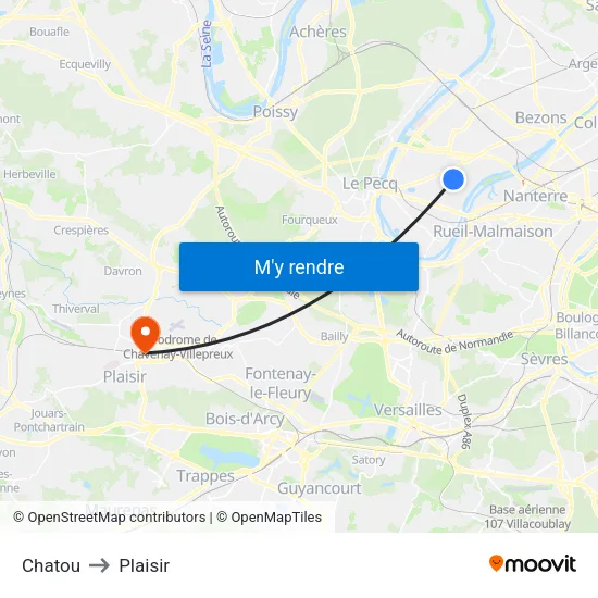 Chatou to Plaisir map