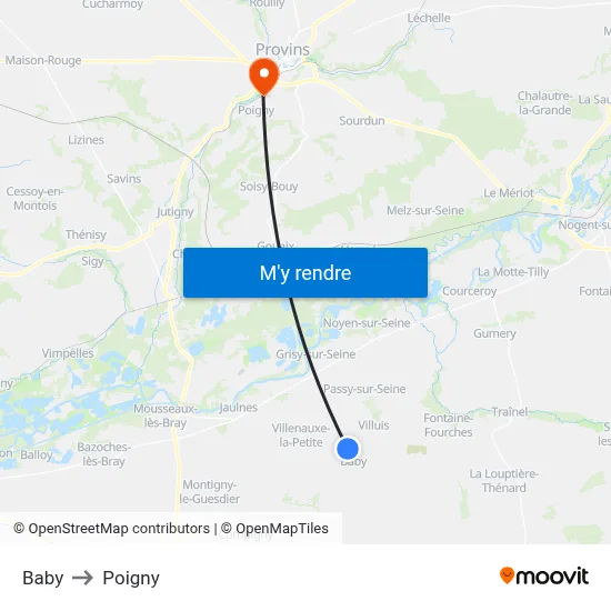 Baby to Poigny map